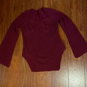Burgundy Long Sleeve Bodysuit